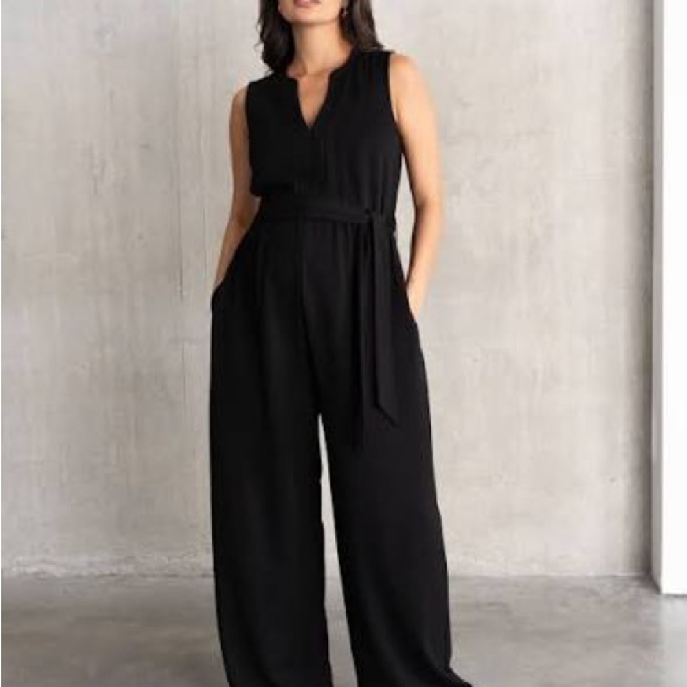 Seraphine Maternity Black V-Neck Jumpsuit